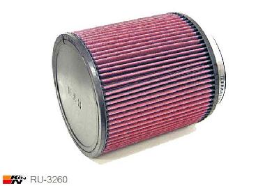 152mm aansluitdiameter, RU-3260, K&N Luchtfilter Universeel, Cilindrisch, Lengte filter 203mm, Buitendiameter onder 191mm, Buitendiameter kap 191mm, Rubber kap, Lengte flens 25mm, 0 mm
