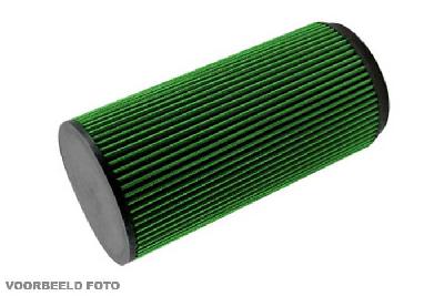 95mm aansluitdiameter, GRB1.95, Green Luchtfilter universeel, Cilindrisch single cone, Lengte filter 240mm, Buitendiameter onder 151mm, Buitendiameter kap 151mm, Rubber kap, centraal