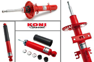 8740-1423, Koni Rood schokdemper Vooras, BMW 5-Series E39, Sedan 4 en 6-cyl., 12/1995-2003, excl. M-Technik, EDC (Electronic Damper Control) en niveauregeling, Demping instelbaar, alleen voor montage (in uitgebouwde toestand), Standaard lengte , verlaging tot max. -40mm