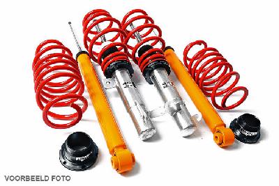 60 MN 01, V-Maxx Schroefset hoogte instelbaar, Mini Mini Cooper incl. Diesel/Facelift, R50/R56, Bouwj. 04/02 -, when lowering over 40mm please use special stabilizer connection bolts, Tuv gekeurd verstelbereik vooras 40-70mm, Tuv gekeurd verstelbereik achteras 30-65mm