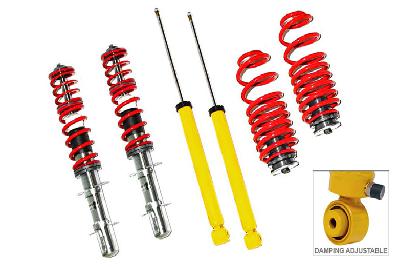 70 AV 04, V-Maxx xxtreme Schroefset in hoogte en hardheid instelbaar, Seat Leon 1.4/1.6/1.8/1.8T/16V/20V/1.9SDi/1.9TDi, 1M, Bouwj. 00 - 05, when lowering over 40mm please use special stabilizer connection bolts, Tuv gekeurd verstelbereik vooras 35-65mm, Tuv gekeurd verstelbereik achteras 30-60mm
