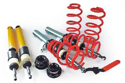 60 AV 14/50, V-Maxx Schroefset hoogte instelbaar, Seat Leon FR/Cupra/1.9TDi DSG/2.0TDi/DSG (Strut diameter 50mm), 1P1, Bouwj. 05 - 1/13, when lowering over 40mm please use special stabilizer connection bolts, Tuv gekeurd verstelbereik vooras 30-70mm, Tuv gekeurd verstelbereik achteras 45-70mm