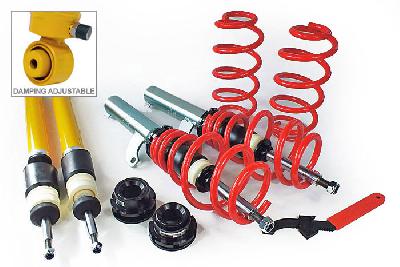 70 AV 16/50, V-Maxx xxtreme Schroefset in hoogte en hardheid instelbaar, Skoda Octavia/Stationw. 1.4/1.6/1.8T/2.0/2.0T/DSG/1.9TDi (Strut diameter 50mm), 1Z, Bouwj. 04 - 6/13, when lowering over 40mm please use special stabilizer connection bolts, Tuv gekeurd verstelbereik vooras 30-70mm, Tuv gekeurd verstelbereik achteras 45-70mm