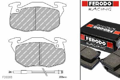 FDS393, Ferodo DS-Performance remblokken vooras, Peugeot 306, 1.6 i, 66kW/90pk, Bouwj. sep-95 - feb-97, BENDIX remklauw vooras