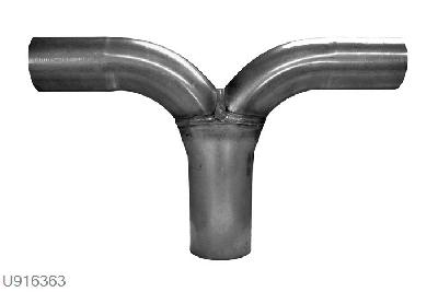 U916363, T-stuk 63,5 naar 2x 63,5mm, 63,5mm (2,5 inch), Staal, Universeel, Simons, 63,5mm (2,5 inch) binnendiameter, klem verbinding (wordt geleverd zonder klem)