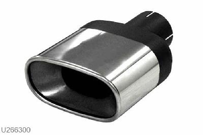 U266300, eindstyling Bold 85/150mm, 63,5mm (2,5 inch), RVS, Universeel, Simons, 63,5mm (2,5 inch) binnendiameter, klem verbinding (wordt geleverd zonder klem)