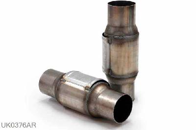 UK0376AR, 200 cell metallic  outer diameter100mm  for racing/tuning., 76mm (3 inch), RVS, Simons, Universeel, 76mm (3 inch) binnendiameter, klem verbinding (wordt geleverd zonder klem)