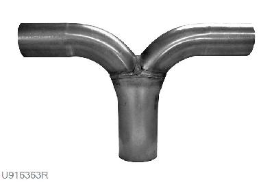 U916363R, T-stuk 63,5 naar 2x 63,5mm, 63,5mm (2,5 inch), RVS, Simons, 63,5mm (2,5 inch) binnendiameter, klem verbinding (wordt geleverd zonder klem)