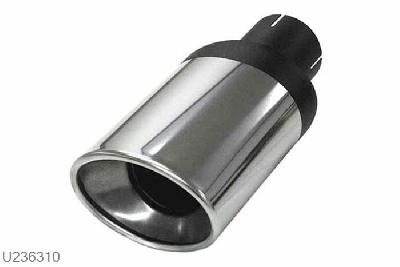 U236310, eindstyling Ellips XL 90/120mm, 63,5mm (2,5 inch), RVS, Simons, 63,5mm (2,5 inch) binnendiameter, klem verbinding (wordt geleverd zonder klem)