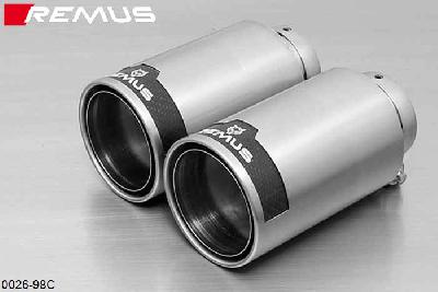 0026 98C, Abarth 500 Abarth, type 312, Year 2007- , 1.4l 99 kW, Remus Tail pipe set L/R consisting of 2 tail pipes round 98 mm Street Race, with adjustable spherical clamp connection