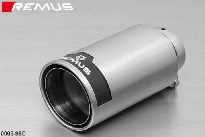 0006 98C, Alfa Romeo 147, Type 937, Year 2001- , 1.6l 77 kW (AR37203), 1.6l 88 kW (AR32104), 2.0l 110 kW (AR31310), 1.9l JTD 85 kW (937AYear 200), 1.9l JTD 103 kW (192A500), Remus 1 tail pipe round 98 mm Street Race, with adjustable spherical clamp connection