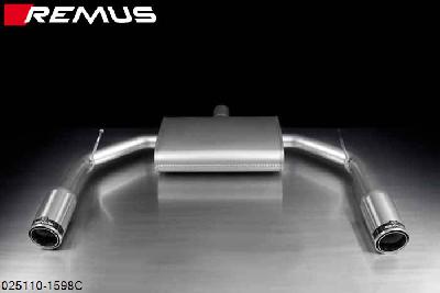 025110 1598C, Alfa Romeo Giulietta, type 940, Year 2010-Year 2015 (not Facelift), 1.4l TB 88 kW (198A4000), 1.4l TB Multiair 125 kW (940AYear 2000), Remus Sport exhaust centered L/R, with 2 tail pipes round 98 mm Street Race