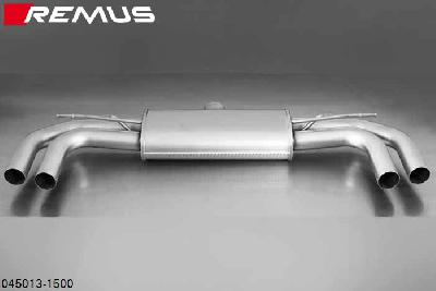045013 1500, Audi A3 Sedan Quattro, type 8V, Year 2014- , 1.8l TFSI 132 kW (CJS), 2.0l TFSI 162 kW (without homologation), Remus Sport exhaust centered for L/R system (without tail pipes) (no homologation for 2.0l TFSI 162 kW)
