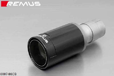 0007 98CB, Audi A3, type 8P, Year 2003- , 2.0l FSI 110 kW, 2.0l TFSI 147 kW, 1.9l TDI 77 kW, 2.0l TDI 100 / 103 / 125 kW, Remus 1 tail pipe round 98 mm Street Race Black Chrome