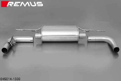 045014 1500, Audi TT, Coupe and Cabrio, Typ 8S, FWD and Quattro, type 8S, Year 2014- , 2.0l TFSI 169 kW, Remus Sport exhaust centered for L/R system (without tail pipes) (Original tube round 65 mm, REMUS tube round 70 mm)