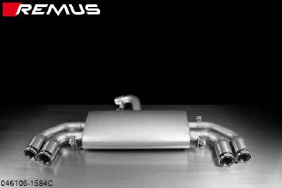 046106 1584C, Audi TT, type 8J, Year 2007- , 1.8l TFSI 118 kW (CDAA), 2.0l TFSI 147 kW (BWA), Remus Sport exhaust centered L/R, with 4 tail pipes round 84 mm Street Race