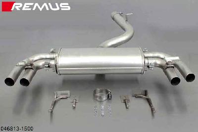 046813 1500, Audi S/RS S3 Quattro, type 8V, Year 2013- , S3 Sportback Quattro, type 8V, Year 2013- , 2.0l TFSI 221 kW (CJXC), Remus Sport exhaust centered for L/R system (without tail pipes)with 2 integrated valves, incl. EEC homologationThe activation of the valve is carried out using the original actuator via the vehicle onboard electronics.