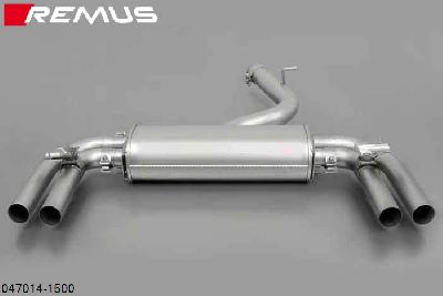 047014 1500, Audi S/RS S3 Sedan Quattro, type 8V, Year 2013- , 2.0l TFSI 221 kW (CJXC), Remus Sport exhaust centered for L/R system (without tail pipes)with 2 integrated valves, incl. EEC homologationThe activation of the valve is carried out using the original actuator via the vehicle onboard electronics.