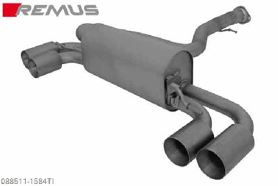 088511 1584TI, BMW 1 Series M Coupe E82, type M-V, Year 2011- , 3.0l 250 kW (AAU), Remus Titanium sport exhaust centeredL/R, with 4 tail pipes round 84 mm