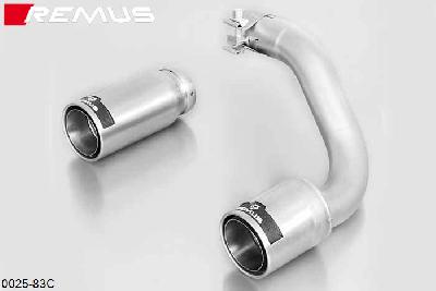 0025 83C, BMW 2 Series F22 Coupe / F23 Cabrio, Year 2015- , 220i 2.0l 135 kW, Remus Tail pipe set L/R consisting of 2 tail pipes round 84 mm Street Race, with slip connection