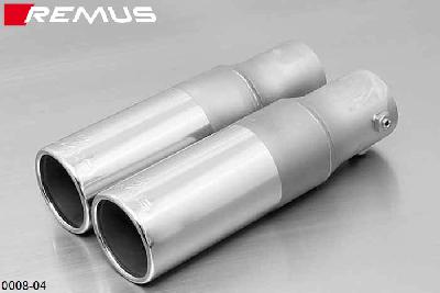 0008 04, BMW 3 Series E90 Sedan / E91 Touring / E92 Coupe / E93 Cabrio, 318i 2.0l 105 kW (N43B20A), 320i 2.0l 125 kW (N43B20A), 325i 2.5l 160 kW (N52), until SEPYear 2007 (connection inner O 65 mm), 330i 3.0l Year 200 kW (N52), until SEPYear 2007, Remus 2 tail pipes round 76 mm