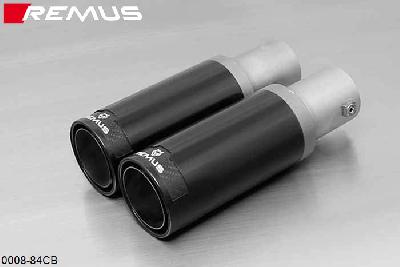 0008 84CB, BMW 3 Series E90 Sedan / E91 Touring, 318i 2.0l 95 kW (N46), Year 2005- , 320i 2.0l 110 kW (N46), Year 2005-, Remus 2 tail pipes round 84 mm Street Race Black Chrome
