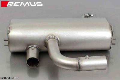088205 199, BMW 3 Series E90 Sedan / E91 Touring, 325i 2.5l 160 kW (N52), Year 2005- (connection inner O 70 mm), 330i 3.0l 190 kW (N52), Year 2005-, Remus PowerSound sport exhaust with manual valve control system (without tail pipes)