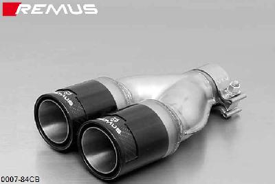 0007 84CB, BMW 3 Series E90 Sedan / E91 Touring, 330d 3.0l Diesel 170 kW, Year 2005- , 330xd 3.0l Diesel 170 kW, Year 2005-, Remus 2 tail pipes round 84 mm Street Race Black Chrome