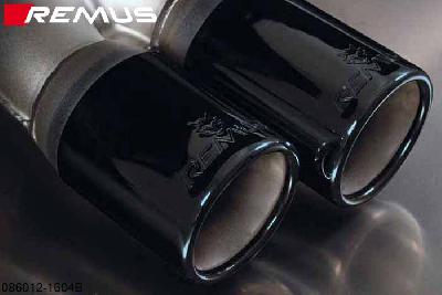 086012 1604B, BMW 3 Series F30 Sedan / F31 Touring, Year 2012- , 316d 2.0l Diesel 85 kW (N47D20C), 318d/318xd 2.0l Diesel 105 kW (N47D20C), 320d/320xd 2.0l Diesel 135 kW (N47D20C), Remus Tail pipe set L/R consisting of 4 tail pipes round 76 mm Black Chrome