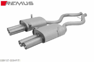089107 0584RTI, BMW M3 E90 Sedan / E92 Coupe / E93 Cabrio, 4.0l V8 309 kW (S65B40A), Year 2007-, Remus Titanium sport exhaust right with 2 tail pipes round 84 mm, fits on original middle silencer