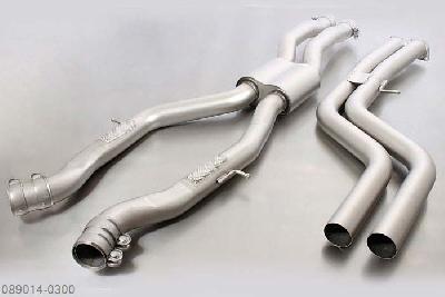 089014 0300, BMW M3 F80 Sedan, Year 2014- , 3.0l 317 kW (S55B30), Remus RACING X-pipe RESONATED front section (eliminating front silencer and secondary catalytic converters), without homologationOriginal tube round 65 mm, REMUS tube round 70 mm