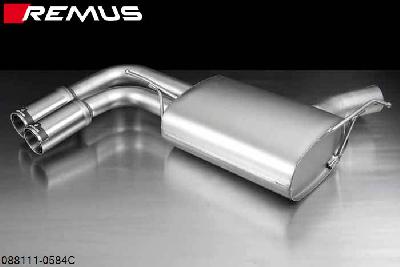 088111 0584C, BMW X3 F25, Year 2011- , X3 F25 Facelift, Year 2014- , X3 sDrive 20i 2.0l 135 kW (N20B20A), X3 sDrive 18d 2.0l 100/105/110 kW (B47D20C),  X3 sDrive 20d 2.0l 100/110 kW (N57D30A),, Remus Sport exhaust with 2 tail pipes round 84 mm Street Race (only for F25 xDrive 35i 3.0l 225 kW)