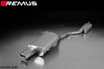 084696 0549, BMW Z3 R/C Roadster / Coupe, 1.8l 85 kW, 1996- until SEP1998, Remus Sport exhaust with 1 tail pipe 135x75 mm angled