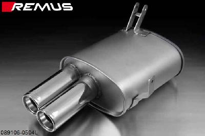 089106 0504L, BMW Z4M Roadster / Coupe, M85 3.2l 252 kW, Year 2006-, Remus Sport exhaust left with 2 tail pipes round 76 mm