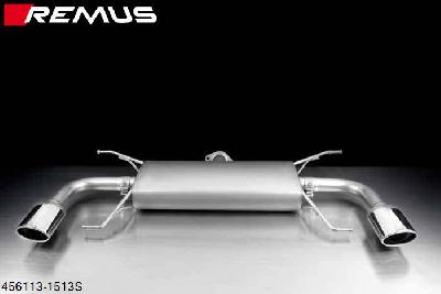 456113 1513S, Mazda 6 Sedan and Sport Combi, type GJ, Year 2013- , 2.0l 107 kW, 2.0l 121 kW, 2.5l 141 kW, Remus Sport exhaust L/R, with 2 tail pipes 120x74 angled