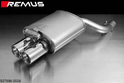 507696 0506, Mercedes SLK R170, SLKYear 200 2.0l 100 kW, SEP1996- , SLK230 compressor. 2.3l 142 kW, SEP1996- , SLKYear 200 compressor. 2.0l 141 kW, SEP1996- , SLKYear 200 compressor. 2.0l 120 kW, Year 2001-, Remus Sport exhaust with 2 tail pipes round 90 mm
