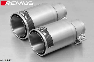 0411 98C, Opel Antara, 2WD and 4WD, type L-A, Year 2007- , 2.4l 103 kW (Z24SED), 2.0l CDTi 110 kW (Z20S), 3.2l V6 167 kW (Z32SE), Remus Tail pipe set L/R consisting of 2 tail pipes round 98 mm Street Race