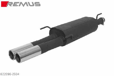 622096 2504, Opel Astra F Sedan, Chassis no. T ... - , 3-point-mounting, 1.8l 16V 85 kW, 2.0l 16V 100 kW (not for automatic), Remus Sport exhaust with 2 tail pipes round 76 mm