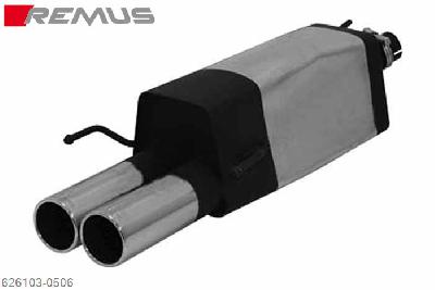 626103 0506, Opel Astra G-CC Hatchback, typ T98, 3 and 5 door (slip connection), 2.0l DTI 74 kW (Y20DTH) Year 2003- ,Chassis no. 3500001- , 2.2l DTI 92 kW (Y22DTR) Year 2003- ,Chassis no. 3500001-, Remus Sport exhaust with 2 tail pipes round 90 mm, not suitable in combination with a towbar!