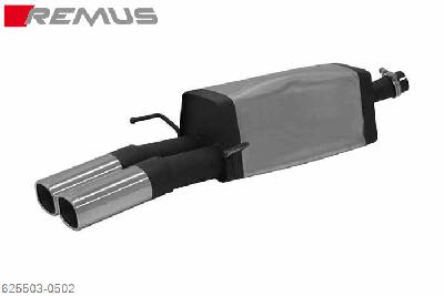 625503 0502, Opel Astra G-Coupe (slip connection), Type T98C, 2.0l DTI 74 kW (Y20DTH), Year 2003- ,Chassis no. 3800001- , 2.2l DTI 92 kW (Y22DTR), Year 2003- ,Chassis no. 3800001-, Remus Sport exhaust with 2 tail pipes 92x78 mm