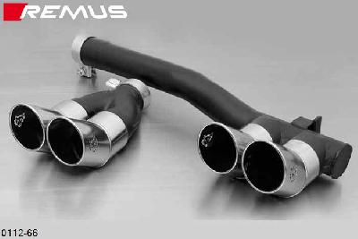 0112 66, Opel Astra H Hatchback, Year 2004- , 2.0l Turbo 125 kW (Z20LEL), Remus Tail pipe set L/R consisting of 2 tail pipes round 76 mm Rallye-Design