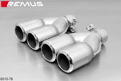 0010 78, Peugeot 207, 3 and 5 door, Year 2006- , 1.4l 54/65 kW, Remus Tail pipe set L/R consisting of 4 tail pipes round 84 mm