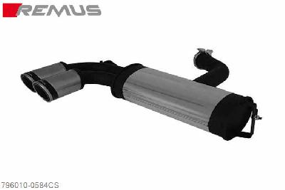 796010 0584CS, Seat Leon Cupra, type 1P, Year 2010- , 2.0l TFSI 195 kW (CDLA),, Leon FR, type 1P, Year 2010- , 2.0l 155 kW (CCZB), Remus Sport exhaust with 2 tail pipes round 84 mm Carbon Race