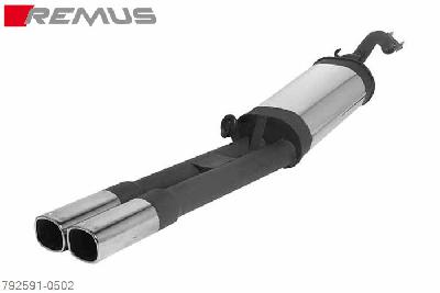 792591 0502, Seat Toledo, type 1L, 1.6l 52 / 54 kW, MAY1991- until 1995, 1.9l Diesel 50 / 55 kW, Remus Sport exhaust with 2 tail pipes 92x78 mm
