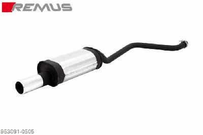 953091 0505, VW Polo 2, type 86C, 1985- , 33 / 40 / 47 / 55 / 57 kW, Polo G40 Coupe, 1.3l G40 83/85 kW, Remus Sport exhaust with 1 tail pipe round 90 mm