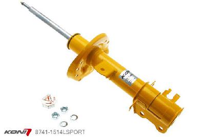 8741-1514LSPORT, Koni Sport schokdemper Vooras links, Opel Corsa D excl. OPC met sportophanging, 2006-2014, 1.0, 1.2, 1.4, 1.6T, 1.3CDTi, 1.7CDTi, Demping instelbaar  d.m.v. stelknop, Standaard lengte , verlaging tot max. -40mm