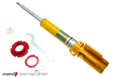 8741-1542LSPORT, Koni Sport schokdemper Vooras links, Porsche 911 (993) Carrera 4 (S) Coupe, Targa, Convertible, 10/1993-09/1997, excl. Bilstein OEM sportophanging, Demping instelbaar  d.m.v. stelknop, Standaard lengte , verlaging tot max. -40mm