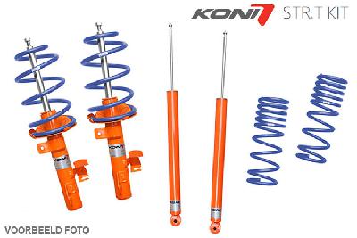 1120-3881, Koni STR.T Kit Audi A2, 2000-2005, 1.4, 1.6, Verlaging : 25mm, Set van 4 Koni STR.T schokdempers met H&R verlagingsveren