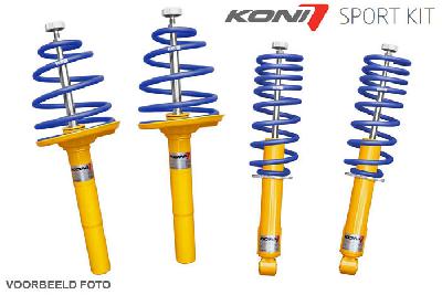 1140-7571, Koni Sport Kit, Citroen Saxo 04/1996-2004, 1.0, 1.1, 1.4, 1.5, 1.6 8V, Demping instelbaar vooras en achteras alleen voor montage (uitgebouwde toestand) ,  Verlaging : 45-0mm, Set van 4 Koni geel schokdempers met H&R verlagingsveren