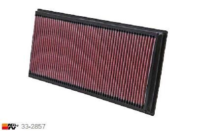 33-2857 K&N Luchtfilter Lengte 387 mm, Breedte 186 mm, Audi Q7 6.0 2 stuks nodig, 2008-2011